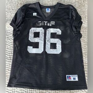 RUSSELL ATHLETICS Boys Youth Medium Black Mesh Football Jersey 96